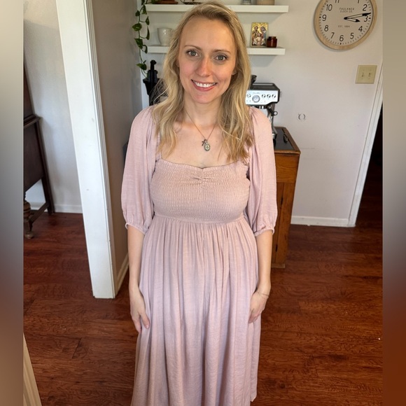 Bohemian Smocked Flowy Midi Dress - Picture 4 of 4